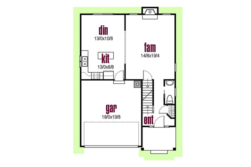 Home Plan - Floor Plan - Main Floor for Farmhouse House Plan #435-1 - 3 bed, 2.5 bath