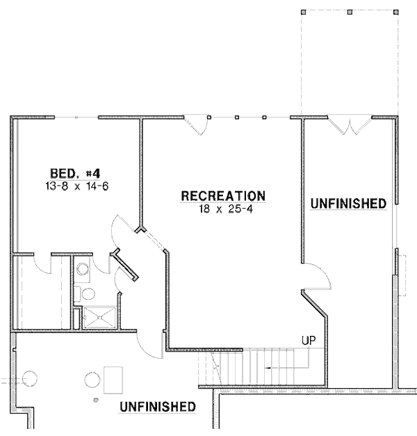 Traditional Floor Plan - Lower Floor Plan #67-879