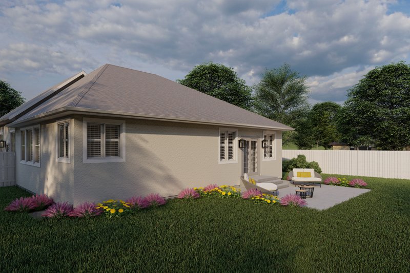 House Blueprint - Exterior - Rear Elevation for Craftsman House Plan #1060-171 - 2 bed, 2 bath