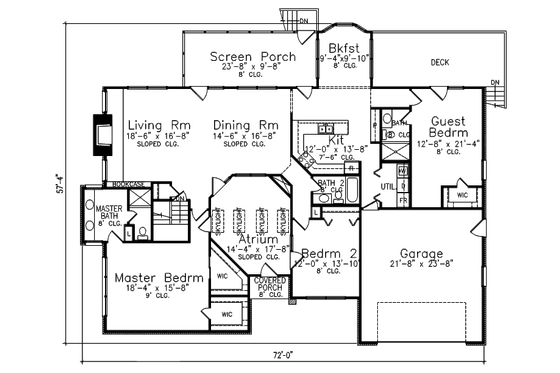 Floor Plan - Main Floor for Traditional House Plan #52-228 - 3 bed, 3 bath