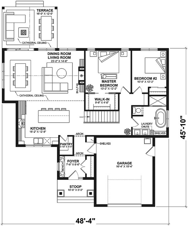 House Blueprint - Farmhouse Floor Plan - Main Floor Plan #23-2854