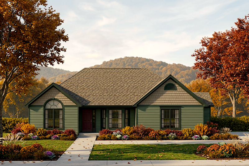 Dream House Plan - Exterior - Front Elevation 2 for Ranch House Plan #30-307 - 3 bed, 2 bath