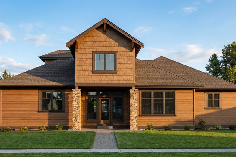 Home Plan - Exterior - Rear Elevation for Craftsman House Plan #112-324 - 4 bed, 3 bath