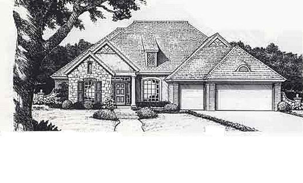 Exterior - Front Elevation 2 for European House Plan #310-811 - 4 bed, 3 bath