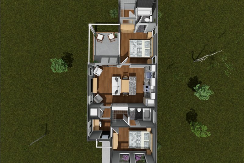 Dream House Plan - Floor Plan - Main Floor 1 for Cottage House Plan #513-2444 - 2 bed, 2 bath