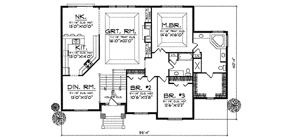Home Plan - Craftsman Floor Plan - Main Floor Plan #70-453