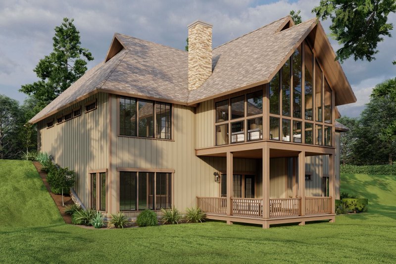 Architectural House Design - Exterior - Rear Elevation 2 for Craftsman House Plan #923-342 - 4 bed, 3.5 bath