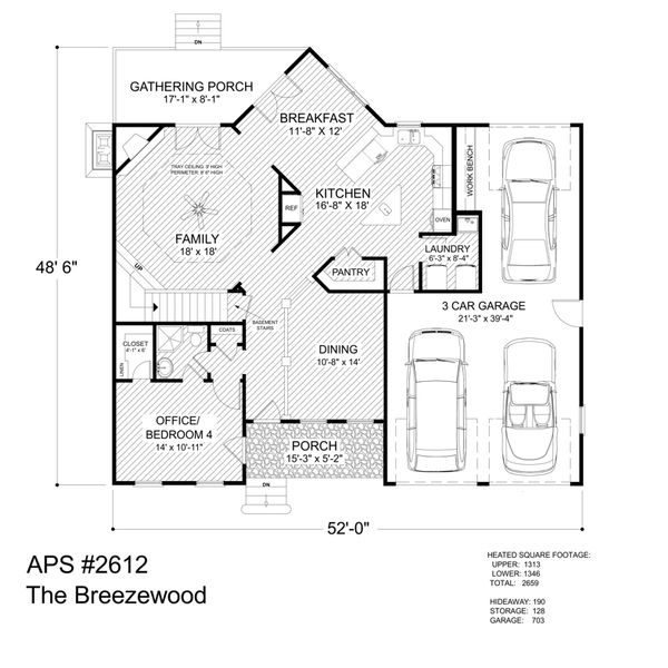 House Plan Design - Craftsman Floor Plan - Main Floor Plan #56-707