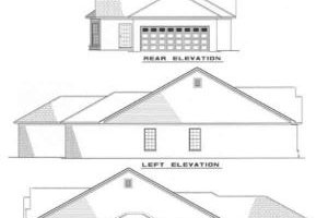 Exterior - Rear Elevation for Traditional House Plan #17-127 - 3 bed, 2 bath