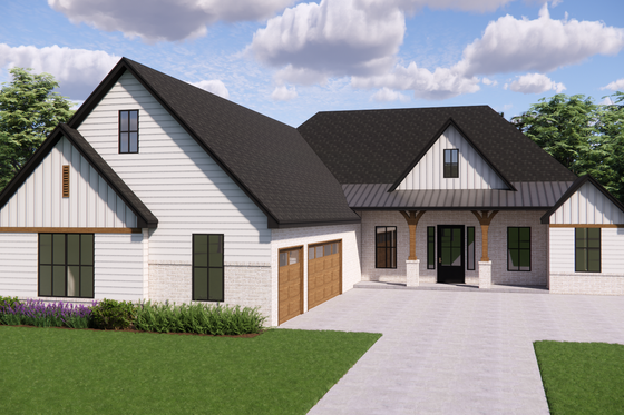 Exterior - Front Elevation 4 for Farmhouse House Plan #1119-1 - 4 bed, 3 bath