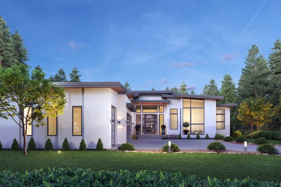 Exterior - Front Elevation 3 for Contemporary House Plan #1066-267 - 4 bed, 4.5 bath