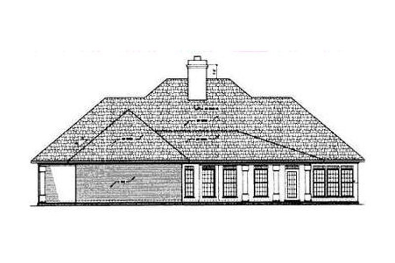 House Plan Design - Exterior - Rear Elevation for European House Plan #45-136 - 3 bed, 2 bath