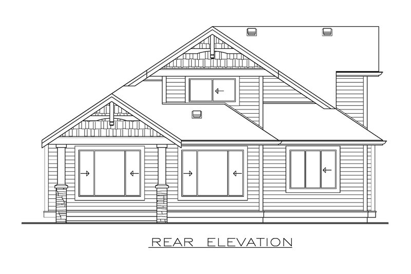 Dream House Plan - Exterior - Rear Elevation for Craftsman House Plan #1100-154 - 3 bed, 2.5 bath