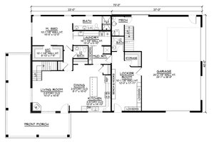 Floor Plan - Main Floor for Barndominium House Plan #1064-220 - 3 bed, 2.5 bath