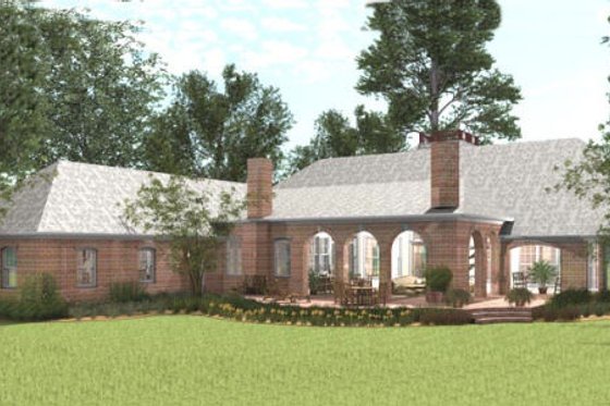 Exterior - Rear Elevation for Southern House Plan #406-9614 - 4 bed, 4.5 bath