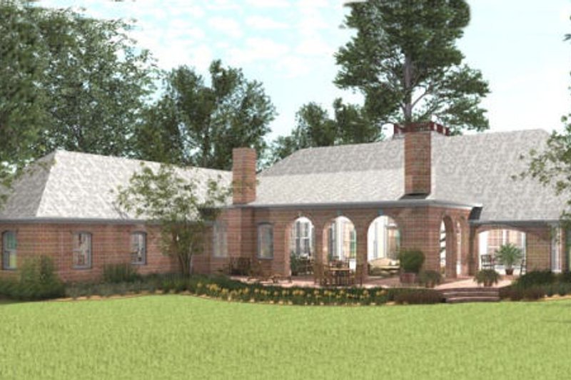 Dream House Plan - Exterior - Rear Elevation for Southern House Plan #406-9614 - 4 bed, 4.5 bath