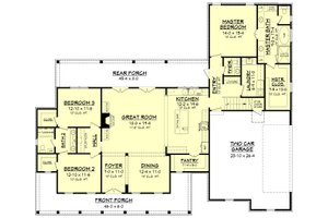 Floor Plan - Main Floor for Farmhouse House Plan #430-160 - 3 bed, 2.5 bath