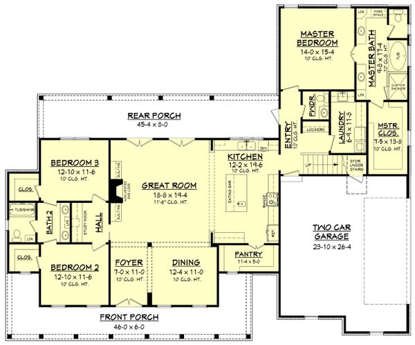 Architectural House Design - Farmhouse Floor Plan - Main Floor Plan #430-160