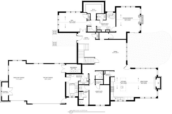 Floor Plan - Main Floor for Traditional House Plan #895-59 - 4 bed, 4.5 bath