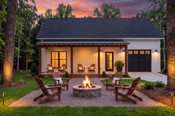 Exterior - Rear Elevation 1 for Barndominium House Plan #430-444 - 2 bed, 2 bath