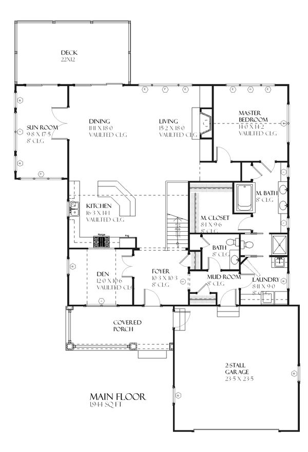 Traditional Floor Plan - Main Floor Plan #901-40
