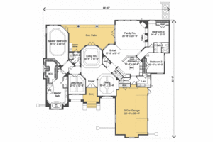 Floor Plan - Main Floor for European House Plan #135-181 - 5 bed, 5.5 bath