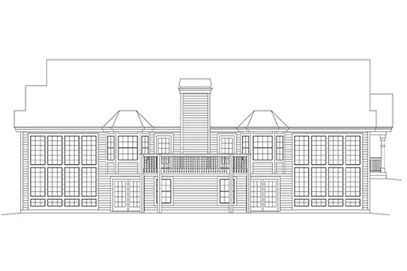 Architectural House Design - Exterior - Rear Elevation for Colonial House Plan #57-302 - 3 bed, 2.5 bath