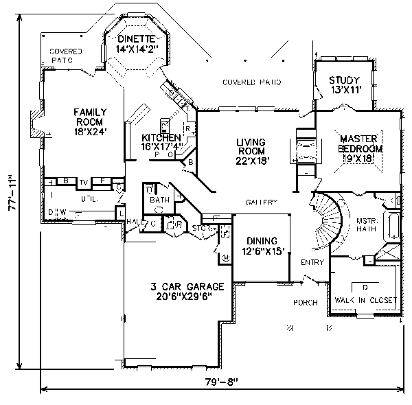 Traditional Floor Plan - Main Floor Plan #65-124