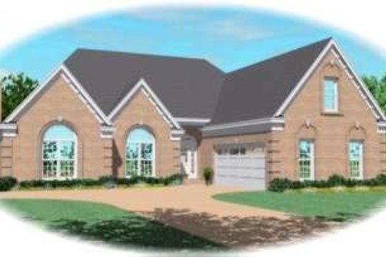 Exterior - Front Elevation for European House Plan #81-1101 - 3 bed, 2 bath