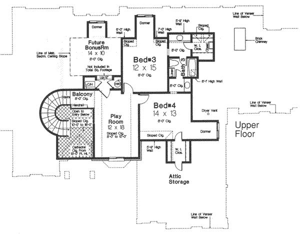 European Floor Plan - Upper Floor Plan #310-341