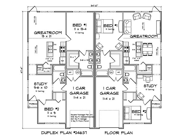 House Blueprint - Cottage Floor Plan - Main Floor Plan #513-2430