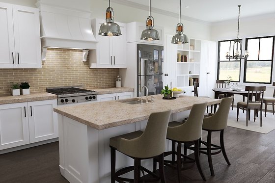 Interior - Kitchen for Ranch House Plan #54-548 - 3 bed, 2.5 bath