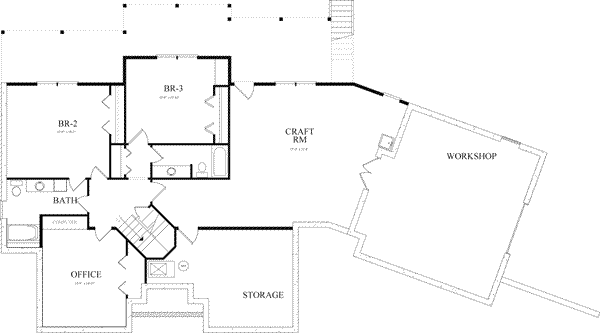 Traditional Floor Plan - Lower Floor Plan #71-139