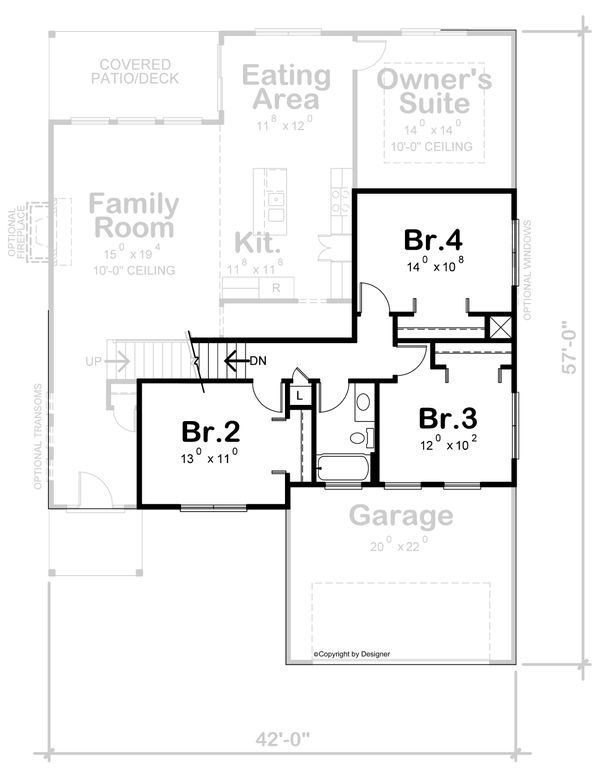 House Blueprint - Contemporary Floor Plan - Upper Floor Plan #20-2430