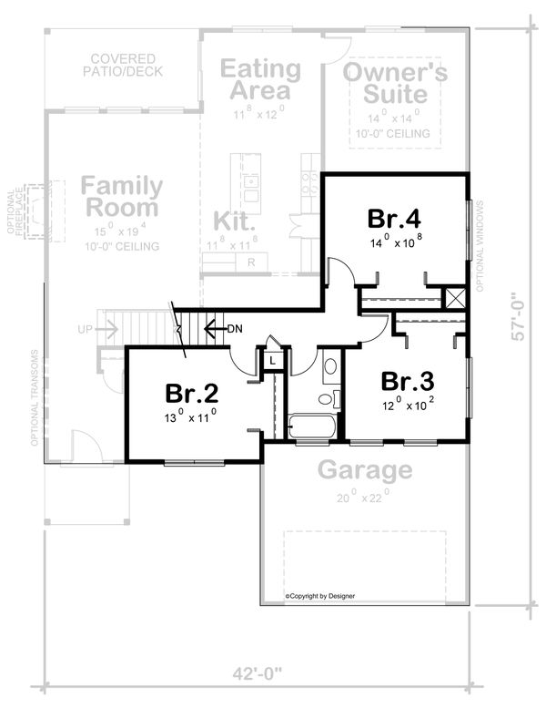 House Blueprint - Contemporary Floor Plan - Upper Floor Plan #20-2430