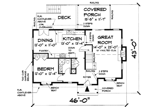Floor Plan - Main Floor for Modern House Plan #75-169 - 3 bed, 3 bath