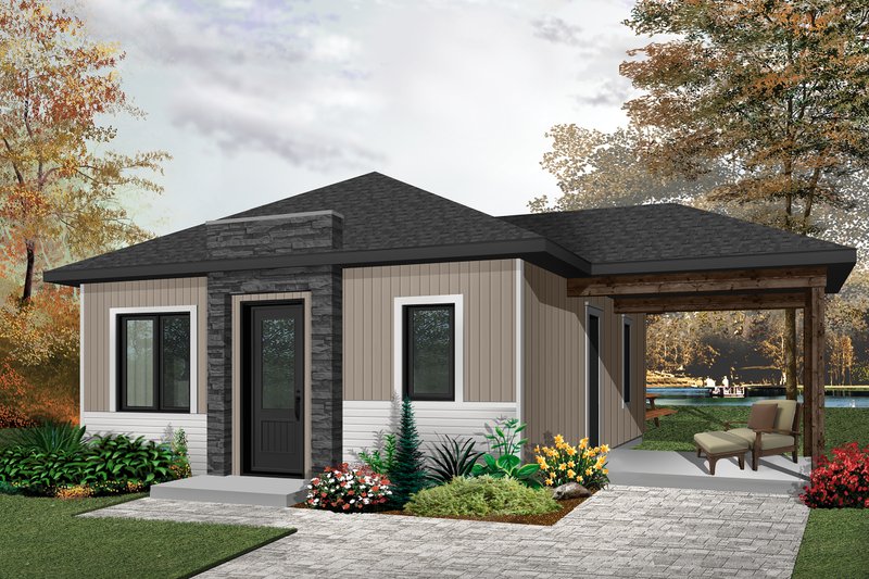 Ranch Style House Plan - 2 Beds 1 Baths 640 Sq/Ft Plan #23-2606