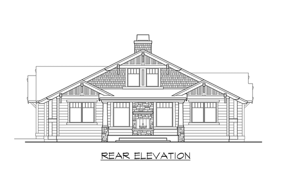 Exterior - Other Elevation 2 for Craftsman House Plan #132-197 - 2 bed, 2 bath