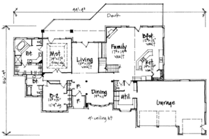 Floor Plan - Main Floor for European House Plan #308-227 - 4 bed, 3.5 bath