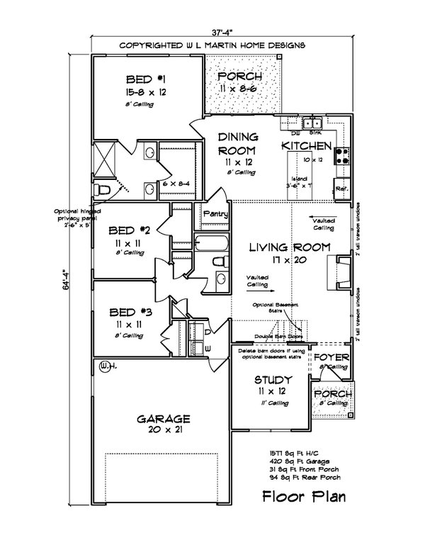 Modern Floor Plan - Main Floor Plan #513-2203