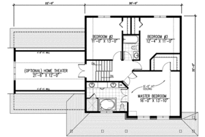 Floor Plan - Upper Floor for Traditional House Plan #138-109 - 3 bed, 2.5 bath