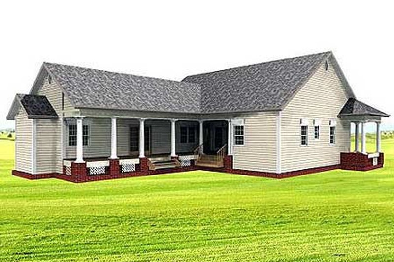 Home Plan - Exterior - Rear Elevation for Country House Plan #44-121 - 3 bed, 2.5 bath