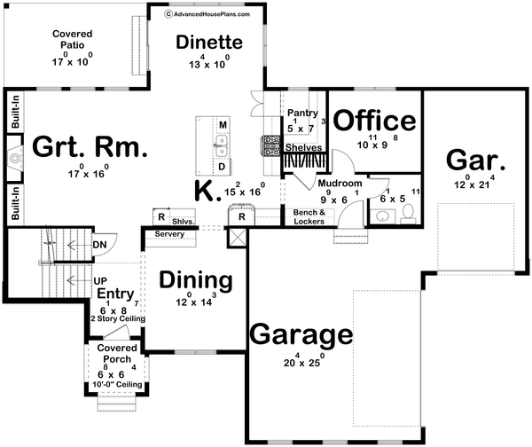 House Plan Design - Floor Plan - Main Floor for Farmhouse House Plan #455-813 - 4 bed, 3.5 bath