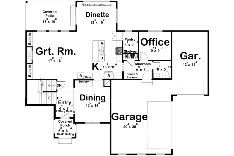 House Plan Design - Floor Plan - Main Floor for Farmhouse House Plan #455-813 - 4 bed, 3.5 bath