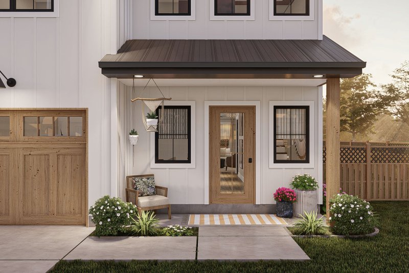 House Blueprint - Exterior - Covered Porch for Farmhouse House Plan #455-316 - 3 bed, 2.5 bath