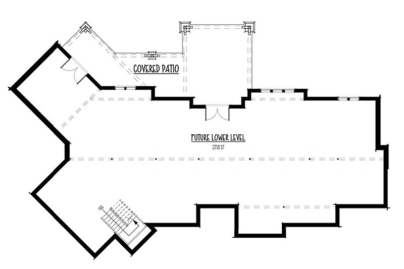 Architectural House Design - Floor Plan - Lower Floor for Craftsman House Plan #1088-6 - 3 bed, 2.5 bath