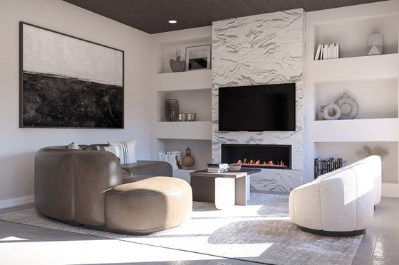 Interior - Family Room for Modern House Plan #455-733 - 3 bed, 2.5 bath