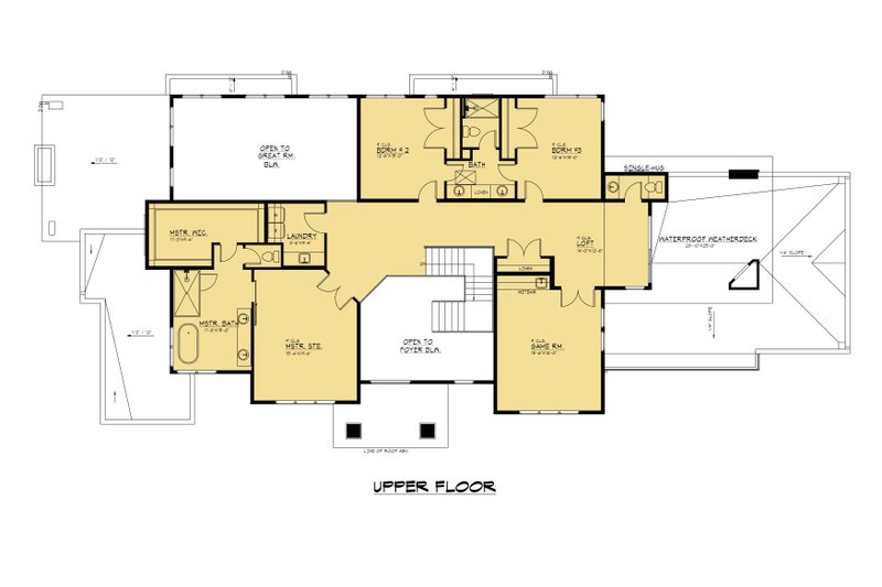 Architectural House Design - Floor Plan - Upper Floor for Mediterranean House Plan #1066-276 - 4 bed, 3.5 bath