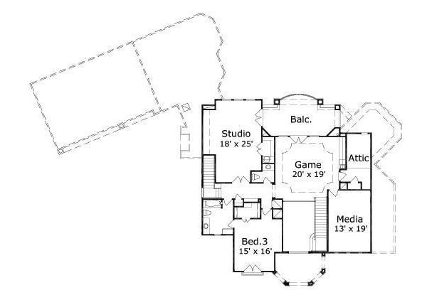 European Floor Plan - Upper Floor Plan #411-528