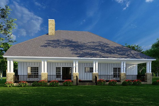 Exterior - Rear Elevation for Traditional House Plan #923-266 - 3 bed, 2 bath